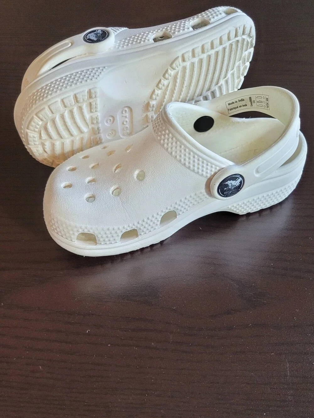 Little Kiddie Crocs White Pretty Good Condition 8 C